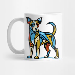 Pop art dog illustration. cubism illustration of a dog Mug